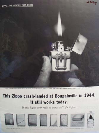 Zippo Lighter Crash Landed At Bougainville Ad 1962