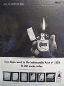 Zippo Lighter To Indianapolis Race 1938 Ad 1963