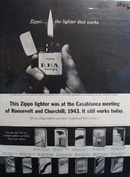 Zippo Lighter At Casablanca Meeting in 1943 Ad 1964