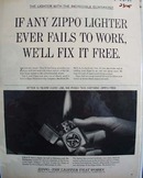Zippo Lighter Incredible Guarantee Ad 1965