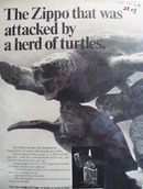 Zippo Lighter Attacked By Herd Of Turtles Ad 1969