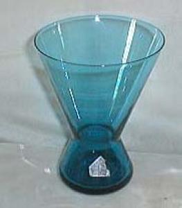 Morgantown Peacock blue glass vase
