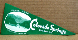 1948 paper stick on Pennants Colorado Springs