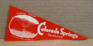 1948 paper stick on Pennants Colorado Springs
