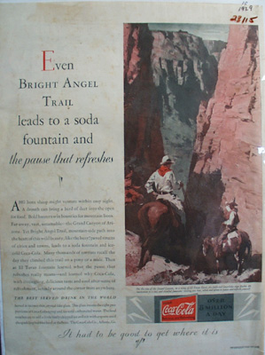 Coca Cola Bright Angel Trail Ad 1929