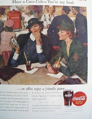 Coca Cola Our Allies Enjoy A Coke Ad 1944