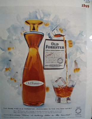 Old Forester Christmas Ad 1958