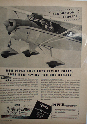 Piper Aircraft Production Tripled Ad 1961