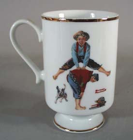 Norman Rockwell pedestal mug 1981