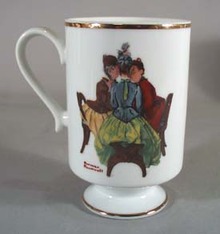 Norman Rockwell pedestal mug, Gossip, 1981