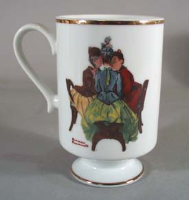 Norman Rockwell pedestal mug, Gossip, 1981