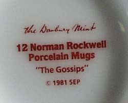 Norman Rockwell pedestal mug, Gossip, 1981