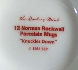 Norman Rockwell pedestal mug, Knuckles Down 1981