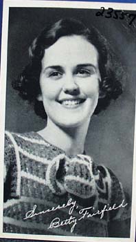 Betty Fairfield photo movie card , studio signed