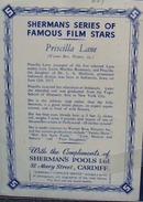 Priscilla Lane film star card.