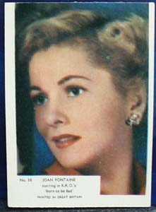1940s movie card Joan Fontaine no 38