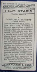 1938 Constance Bennett Film Star Card,