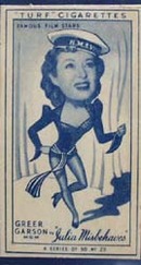 1949 Characture Greer Garson movie card