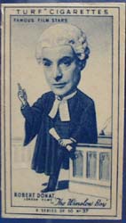 1949 Characture Robert Donat movie card