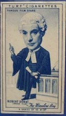 1949 Characture Robert Donat movie card