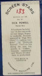Screen Star Dick Powell Movie Card,