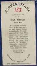Screen Star Dick Powell Movie Card,