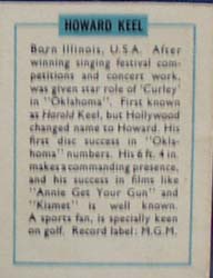 Howard Keel Record Label card, 1950s