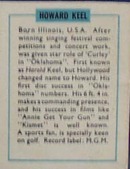 Howard Keel Record Label card, 1950s