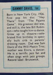 Sammy Davis JR Record Label card, 1950s