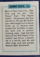 Sammy Davis JR Record Label card, 1950s