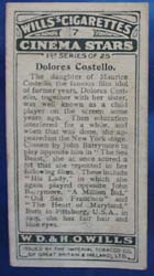 Dolores Costello Film Stars Movie Card