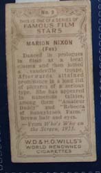 Marion Nixon Film Stars Movie Card