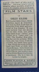 Sally Eilers Film Stars Movie Card