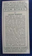 Lilian Harvey Film Stars Movie Card