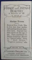 Madge Evans Stage and Cinema Beauty Card 1933