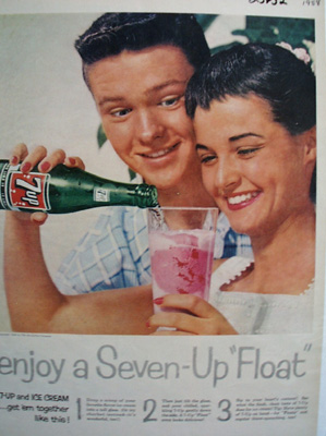 Seven Up Boy And Girl With Seven Up Float Ad 1958