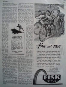 Fish Bicycle Tires Far And Fast Ad 1928