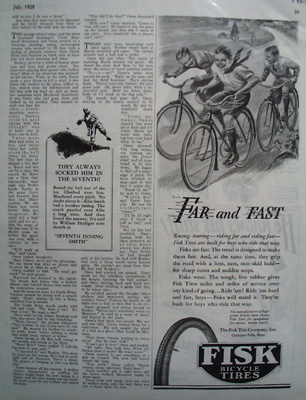 Fish Bicycle Tires Far And Fast Ad 1928