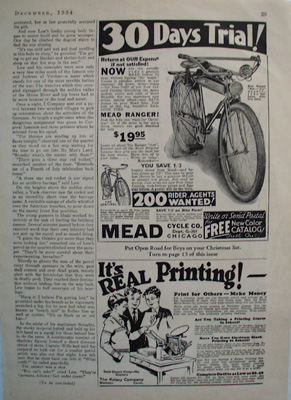 Mead Cycle 200 Rider Agents Wanted Ad 1934