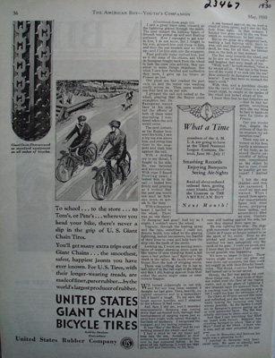 U S Chain Bike Tires To School Ad 1930