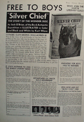 Junior Literary Guild Free Book Silver Chief Ad 1935