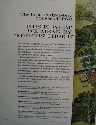 Editors Choice Ready To Buy Houses Ad 1964