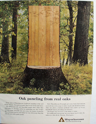 Weyerhaeuser Paneling From Real Oaks Ad 1964