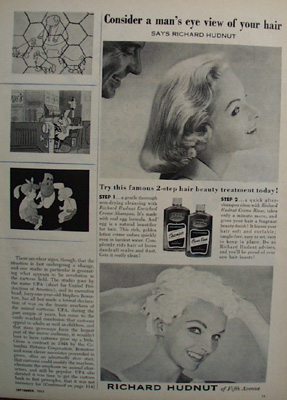 Richard Hudnut Shampoo Mans Eye View Ad 1933