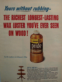 Pride Furniture Wax Yours Without Rubbing Ad 1951