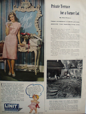 Linit Laundry Starch Woman In Pink Dress Ad 1946