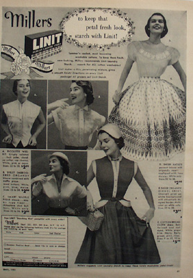 Linit Laundry Starch And Millers Fashions Ad 1951