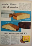 S O S Difference In Shiny Cake Pan Ad 1954