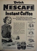 Nescafe Coffee Woman With Jar And Spoon Ad 1952