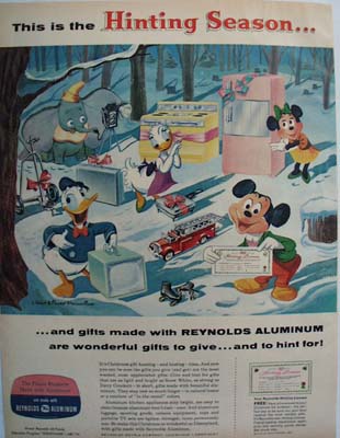 Reynolds Aluminum Hinting Season Walt Disney Ad 1957